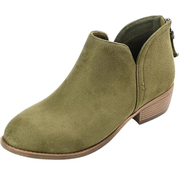Journee Collection Women's Livvy Side Split Ankle Booties - Olive - Picture 2 of 5